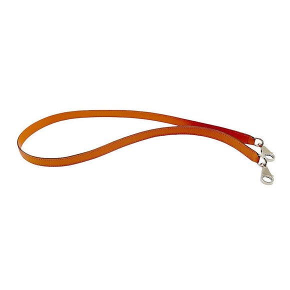 Auth HERMES Shoulder Strap Orange Chevre myzore leather/Silvertone - z2716 - Picture 1 of 13